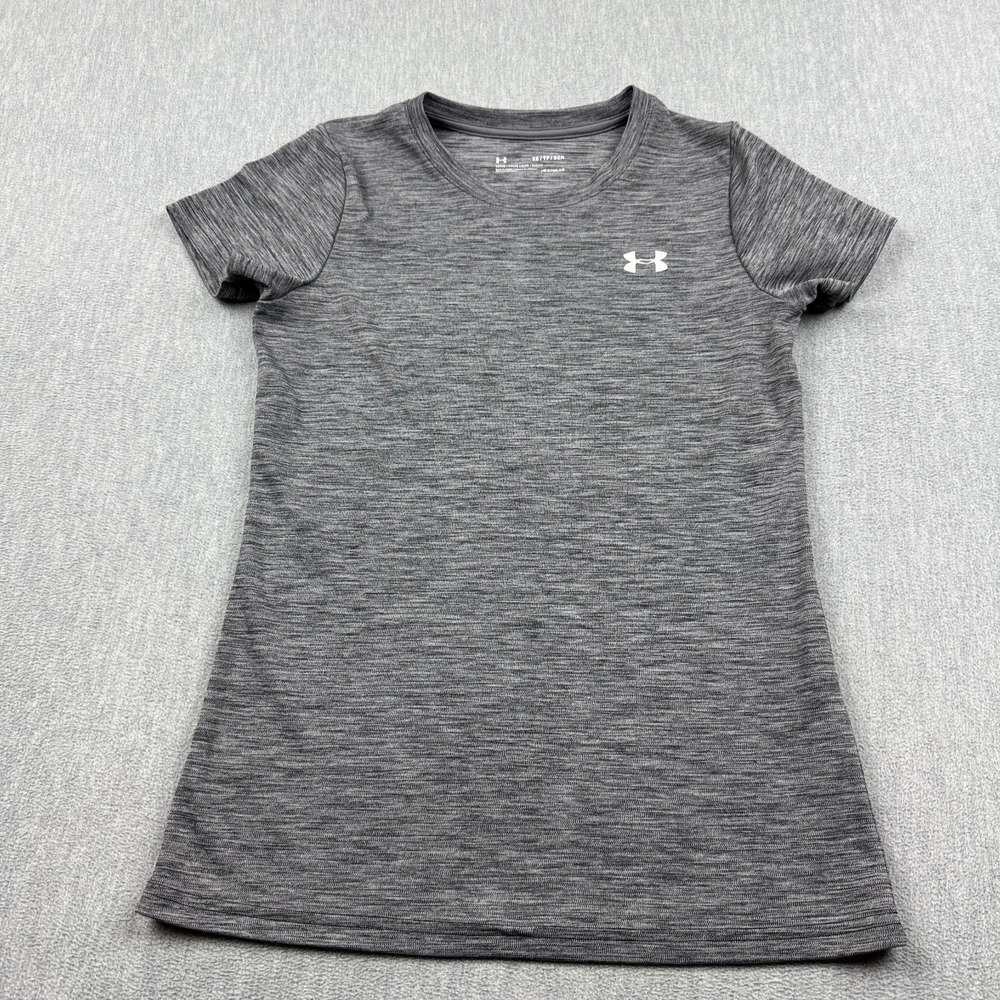 Under Armour Shirt Womens XS Gray Heathered UA Tech Twist Short Sleeve Workout